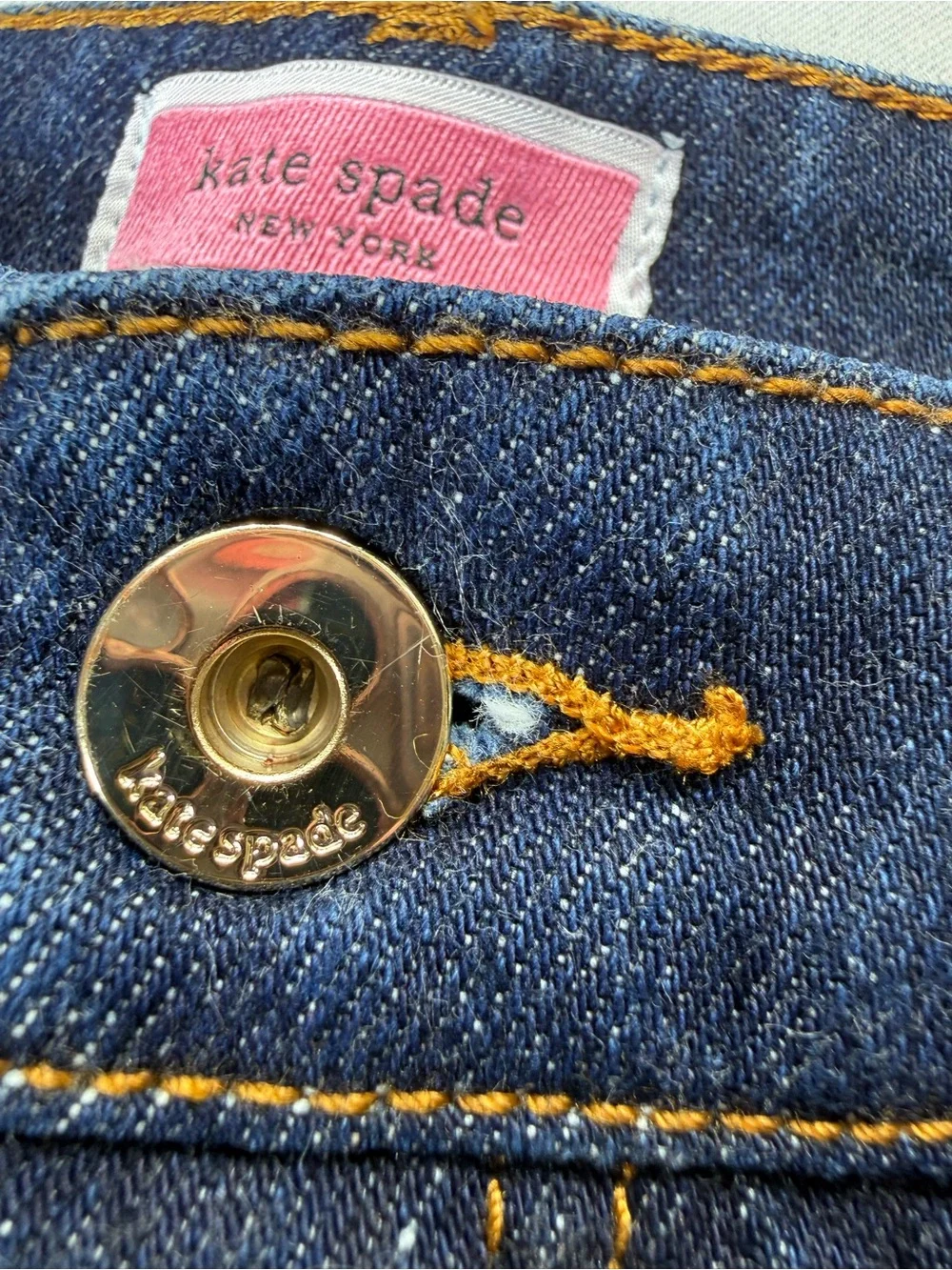 Kate Spade Dark Blue High-Rise Wide Leg Jeans Stretch Size 28